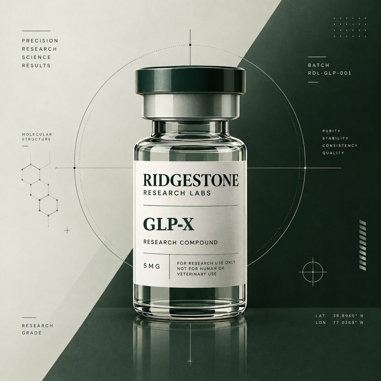 Ridgestone Research Labs GLP-X vial graphic
